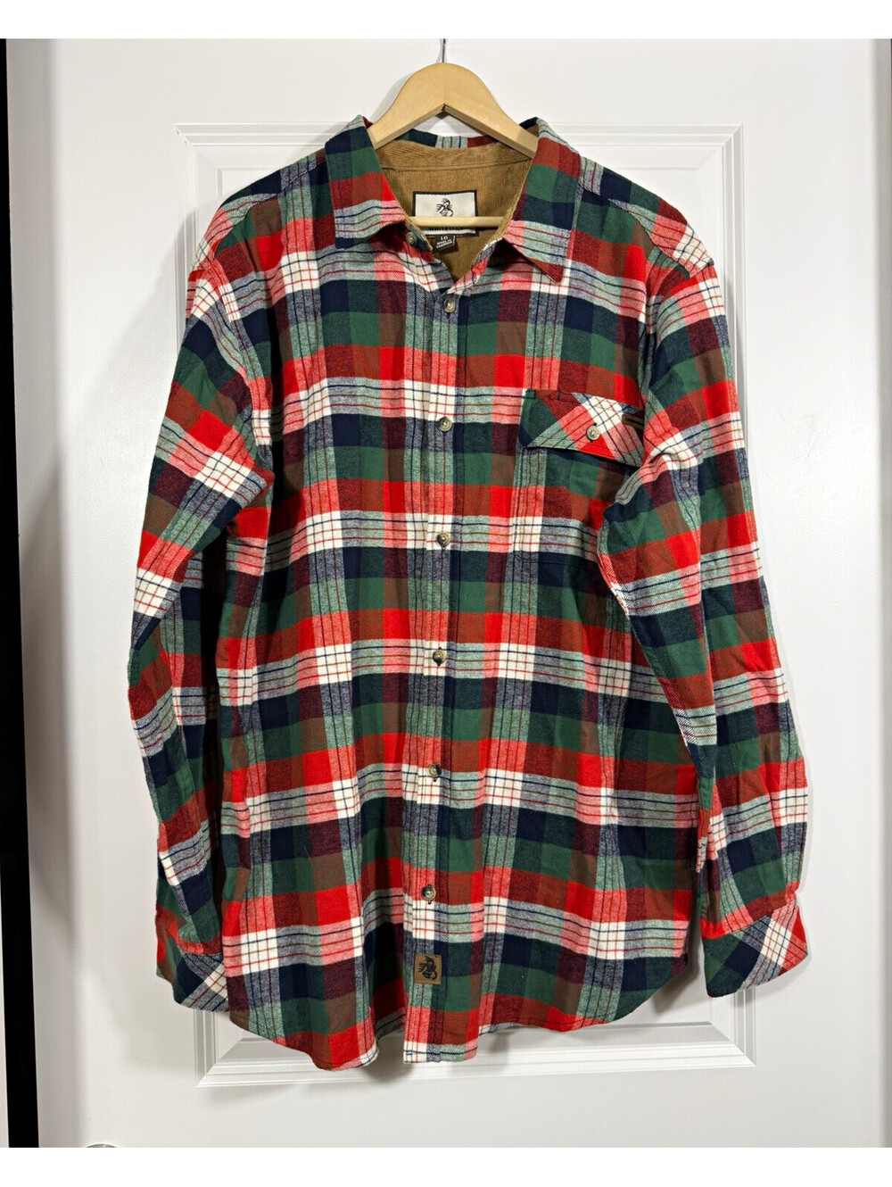 Legendary Whitetails Large Red Green Plaid Flannel Shirt Button Up Cabin Core